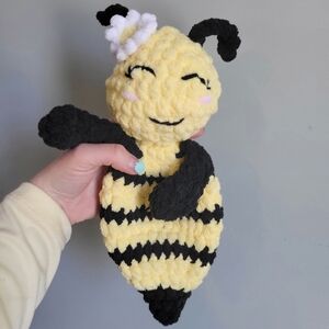 Plush Bee Toy - Yellow and Black Crochet Snuggler